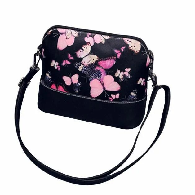 Покажи маленькие сумочки Butterfly Cross Body Bag, Black Umhängetasche damen, Schultertasche, Handtasche 