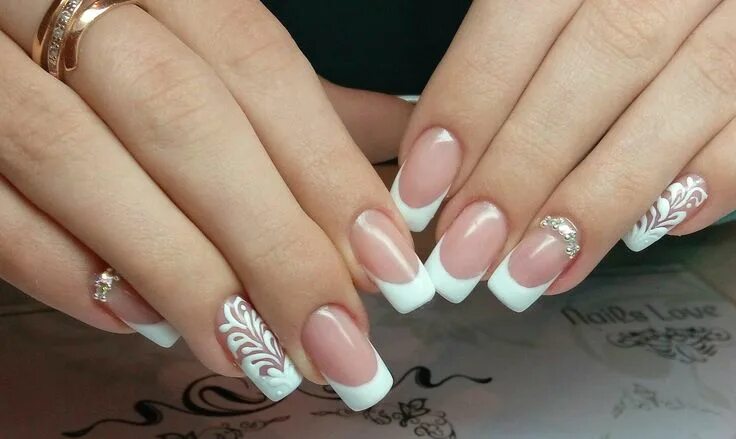 Покажи маникюр френч белый Nail Art #3601 - Best Nail Art Designs Gallery BestArtNails.com Nail art wedding