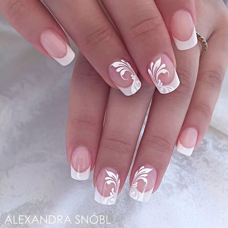 Покажи маникюр френч белый Beautiful french salon nails from Alexa Product used: Moyra acrylic powders, Moy