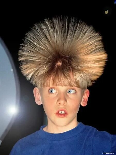 Покажи мне прически A hair-raising experience: static electricity kids TROMPYX Hair humor, Easy scie