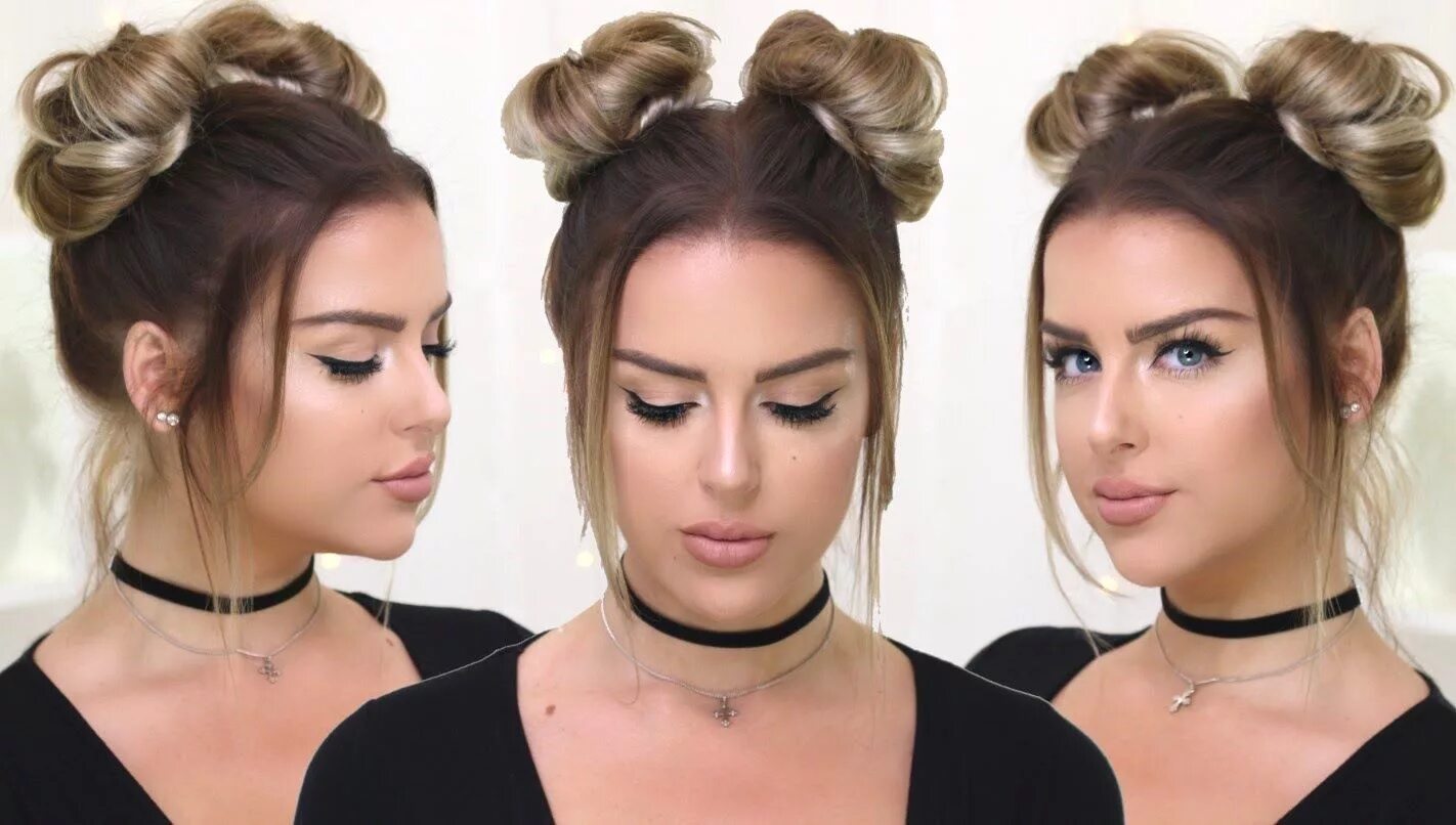 Покажи прически на длинные волосы video) 90's Inspired Double Buns - Khloe Kardashian, Hailey Baldwin Style Hair b