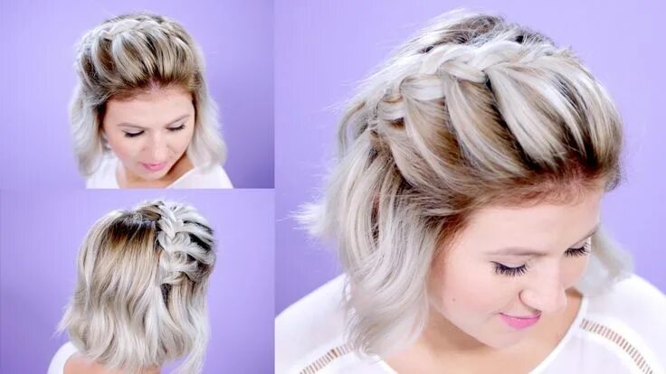 Покажи прически на короткие волосы How To French Braid Short Hair Milabu Cute hairstyles for short hair, Braids for