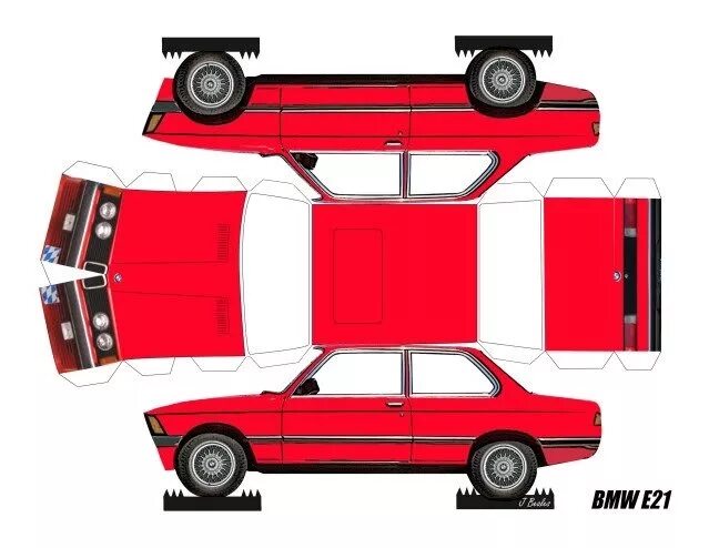 Покажи самоделки из бумаги Бумажный BMW - BMW 3 series (E21), 1,8 л, 1976 года просто так DRIVE2