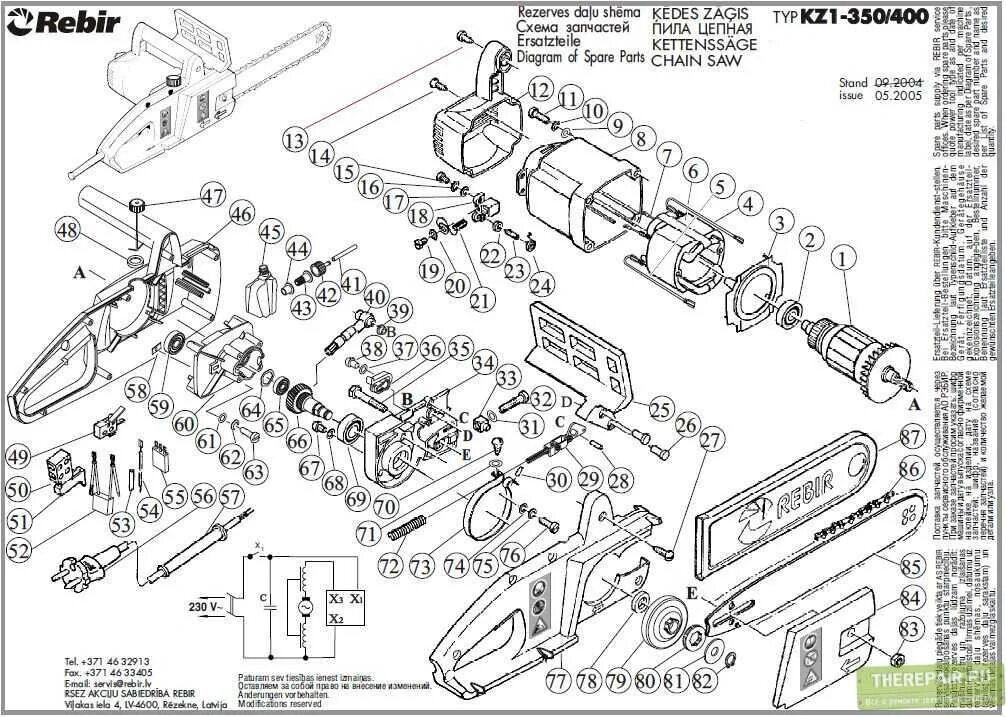 Покажи схему пила Ремонт ПЦ REBIR -KZ350/400 - Rebir - Всё о ремонте инструмента