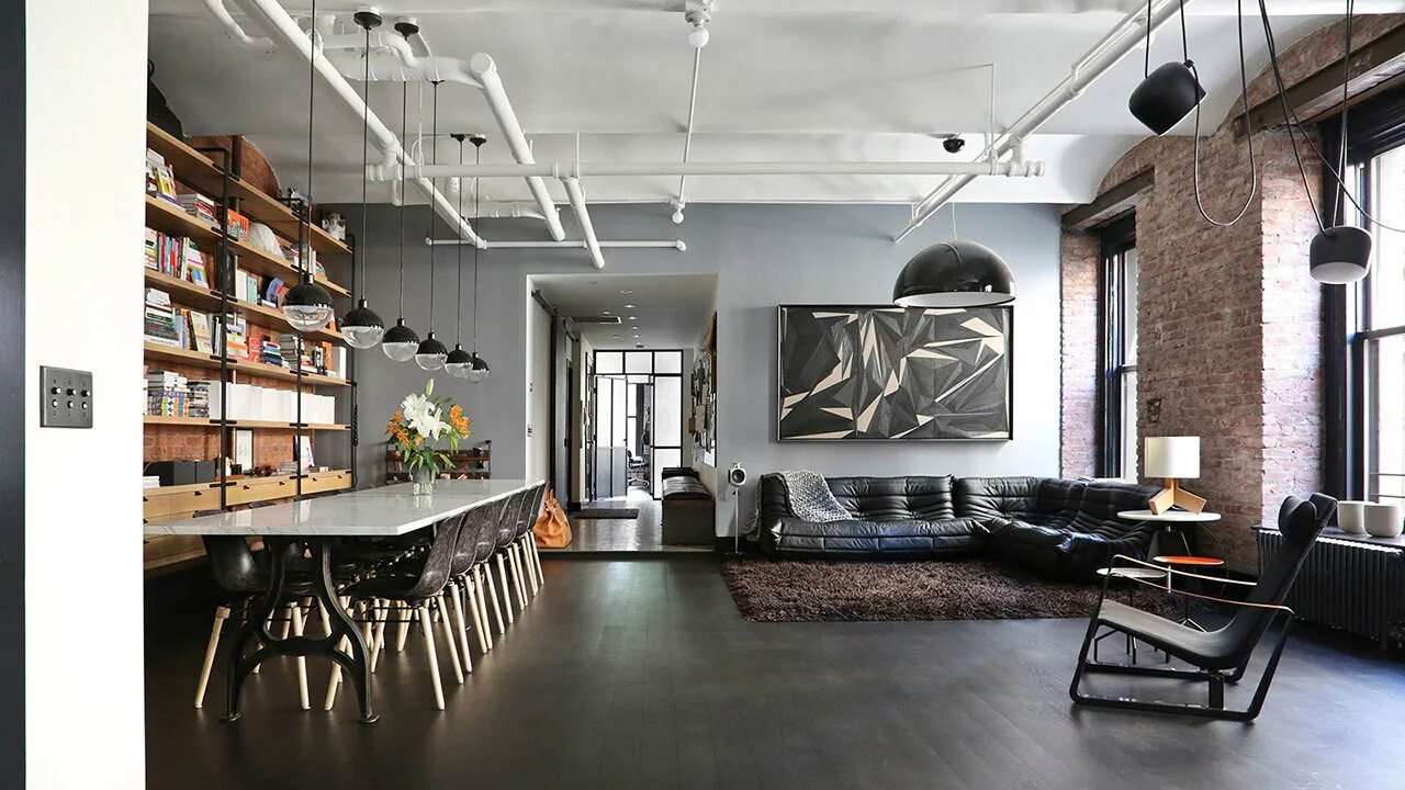 Покажи стиль лофт A Quintessential New York City Loft With an Industrial Past