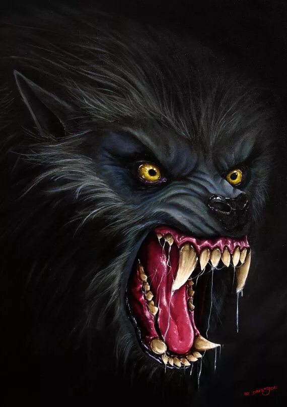 Покажи страшные картинки животных This item is unavailable Etsy Werewolf tattoo, American werewolf in london, Horr