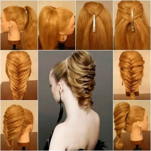 Покажи видео как сделать красивую прическу Stunning Way To Braid Up Your Ponytail - AllDayChic Fishtail hairstyles, Hair vi