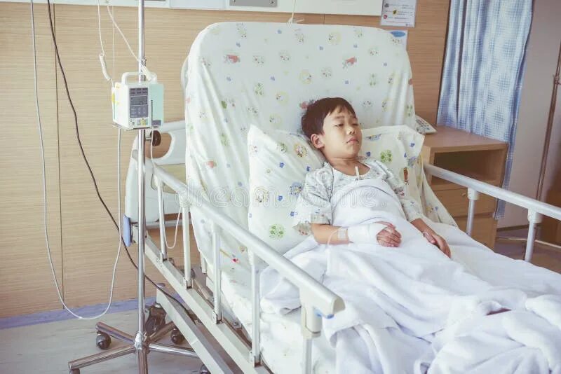 Покажите детей в больнице фото Illness Asian Child Admitted in the Hospital with Infusion Pump Stock Photo - Im