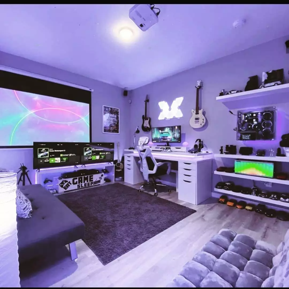 Покажите дизайн комнаты gamer room - Google Search Game room decor, Small game rooms, Gamer room