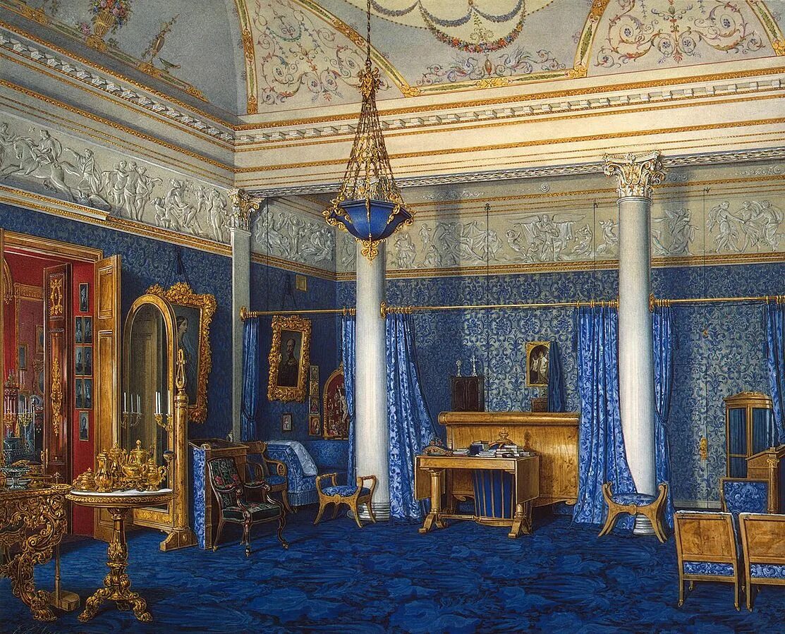 Покои петра 1 в зимнем дворце фото File:Hau. Interiors of the Winter Palace. The Bedchamber of Empress Alexandra Fy