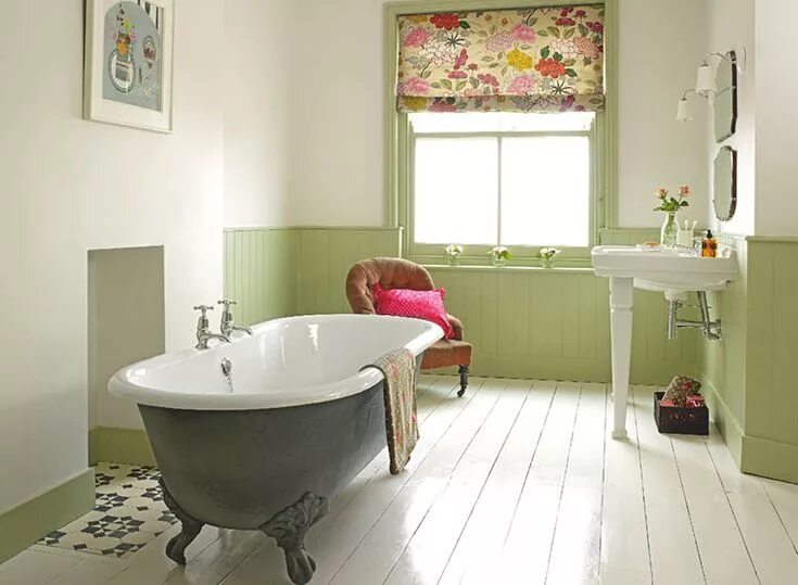 Покрашенная ванна фото Country room: floral bathroom Stylish bathroom, Green bathroom, Gorgeous bathroo