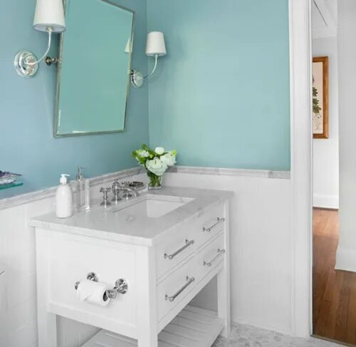 Покрашенная ванна фото Color of the Week- Sherwin Williams Waterfall Traditional bathroom, Traditional 