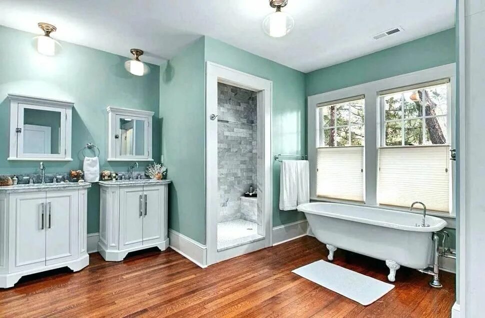 Покрашенная ванная фото Sherwin-Williams SW6477 "Tidewater" - Google Search Bathroom color schemes, Smal