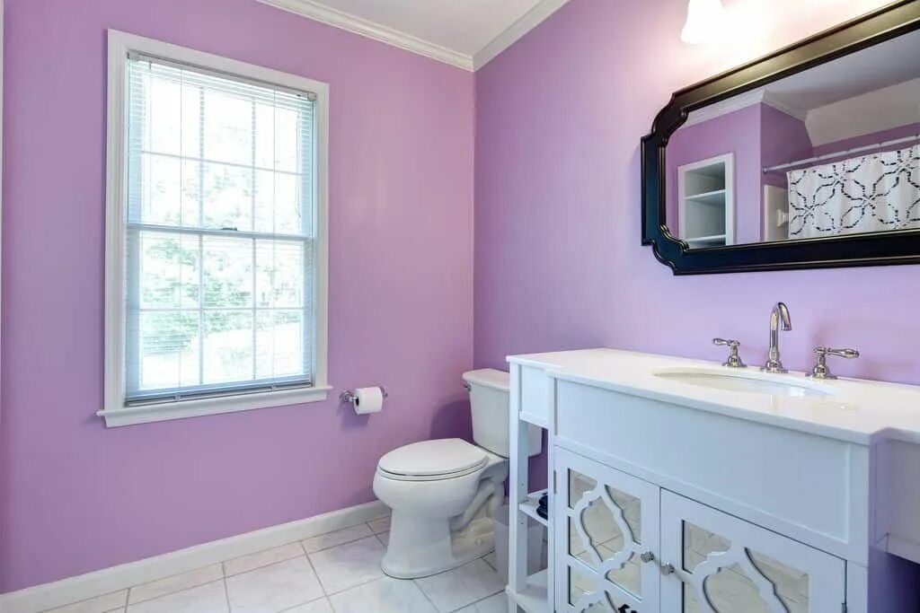 Покрашенная ванная фото 55 Purple Interior Design Ideas (Purple Room Photos) Trendy bathroom tiles, Purp