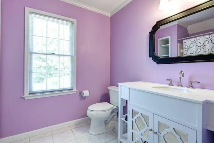 Покрашенная ванная комната фото 55 Purple Interior Design Ideas (Purple Room Photos) Trendy bathroom tiles, Purp