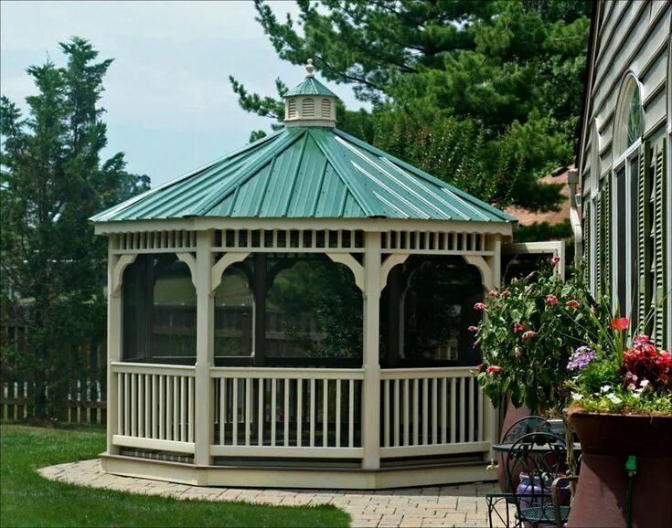 Покрашенные беседки фото Gazebo Design. marvellous tin roof gazebo: tin-roof-gazebo-metal ... Gazebo, Per