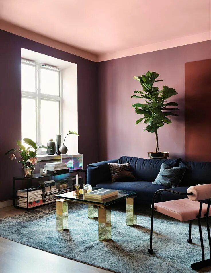 Покрашенные комнаты дизайн фото Purple living room, Living room color combination, Living room color