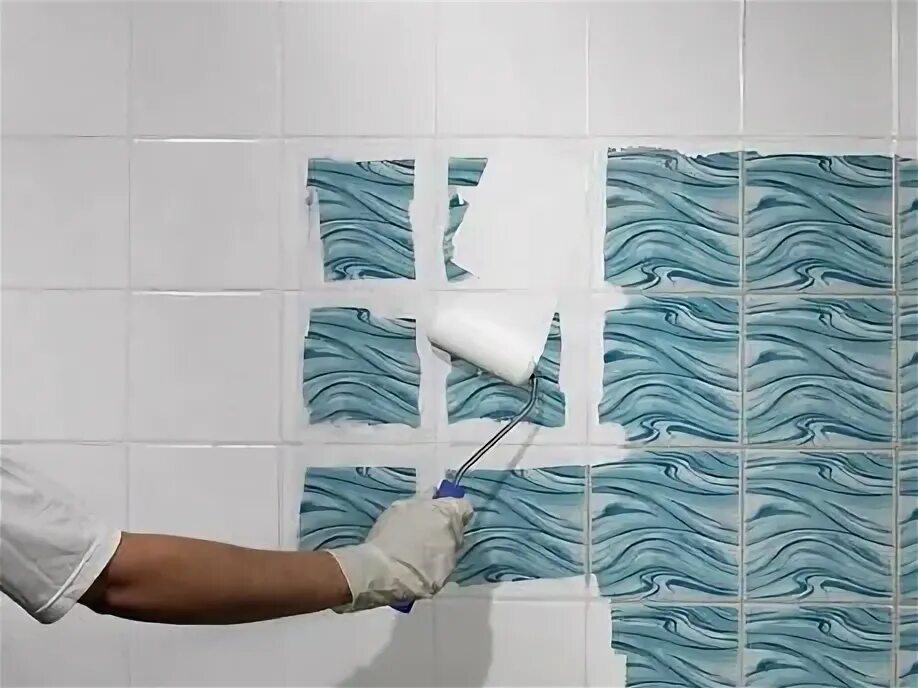Покрасить кафельную плитку в ванной фото Renovieren: Tipps für Heimwerker - 7. Alte Fliesen übermalen Idee, Piastrelle, M