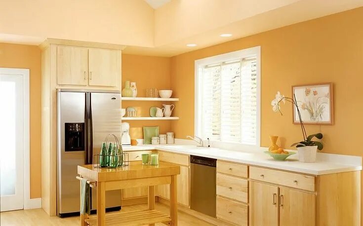 Покрасить кухню краской фото Kitchen - Paint Color Selector - The Home Depot Kitchen wall design, Orange kitc