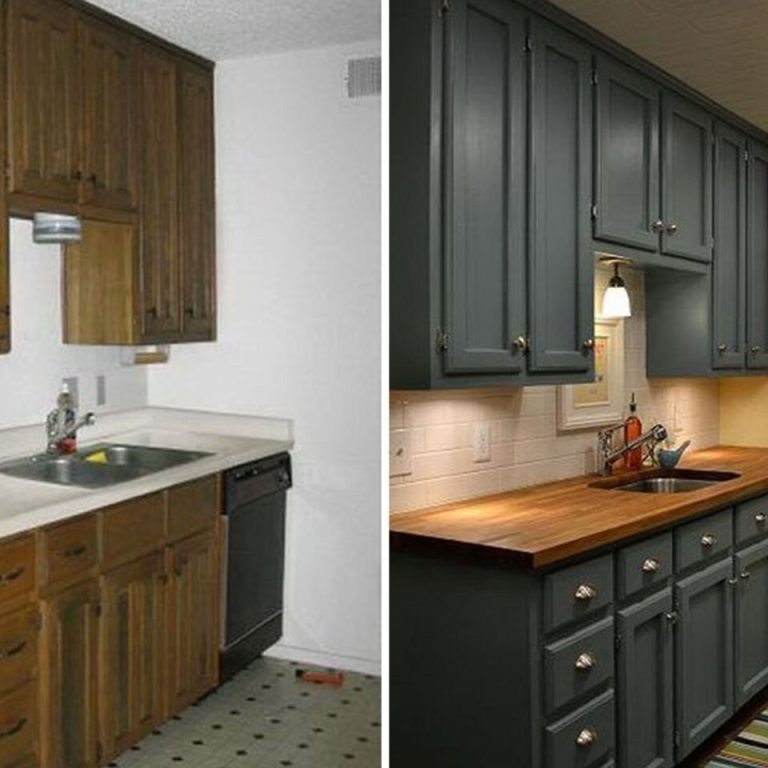 Покрасить кухонный гарнитур фото Before and after heirloom traditions paint kitchen cabinets - Before Asnd After 