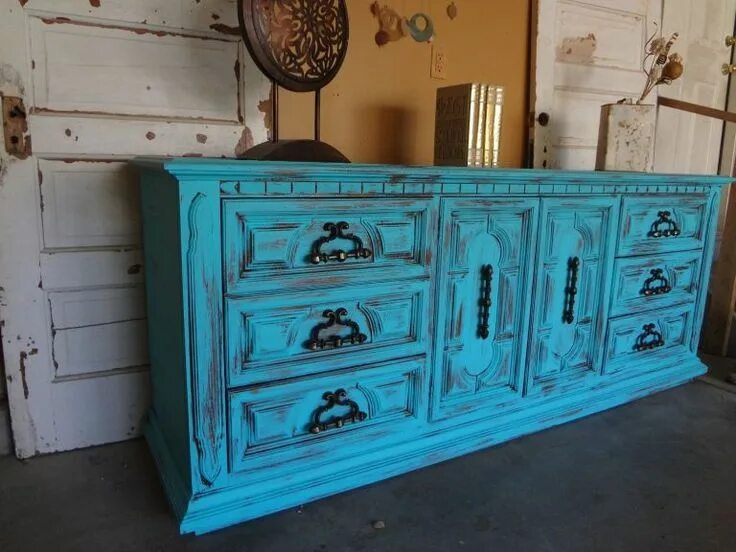 Покрасить мебель своими руками в домашних условиях 49 Furniture Makeover Distressed Turquoise Ideas - SILAHSILAH.COM Distressed tur