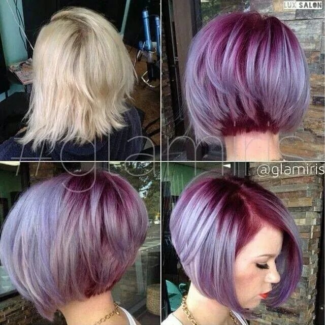 Покрасить стрижку каре Purple love Bob hair color, Hair styles, Short hair styles