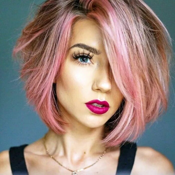 Покрасить стрижку каре Розовые волосы - 60 фото самых трендовых оттенков! Short bob hairstyles, Bob hai