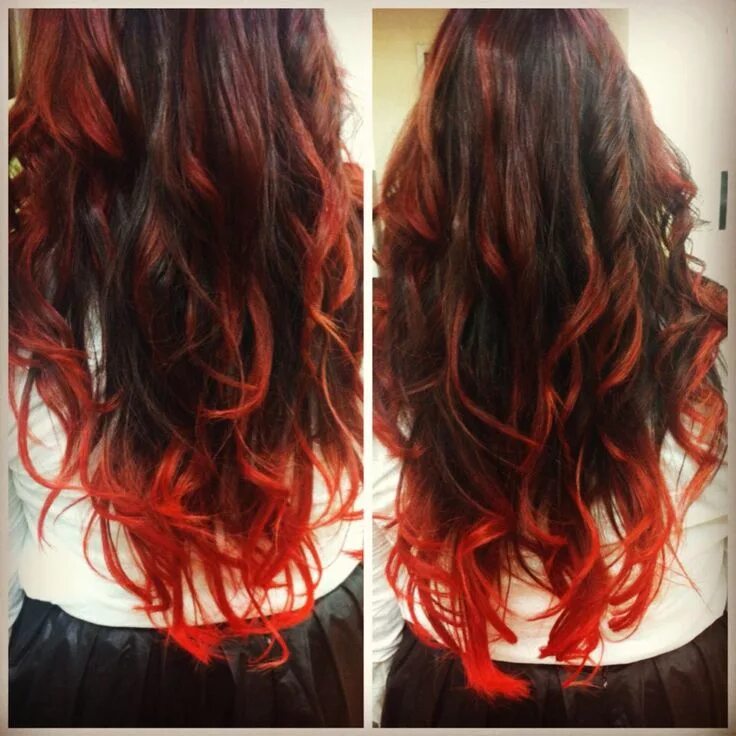Покрасить темные волосы фото Hair Update! Red ombre!