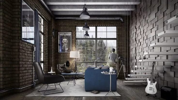 Покрасить в стиле лофт Industrial Style Living Room Design: The Essential Guide Industrial style living