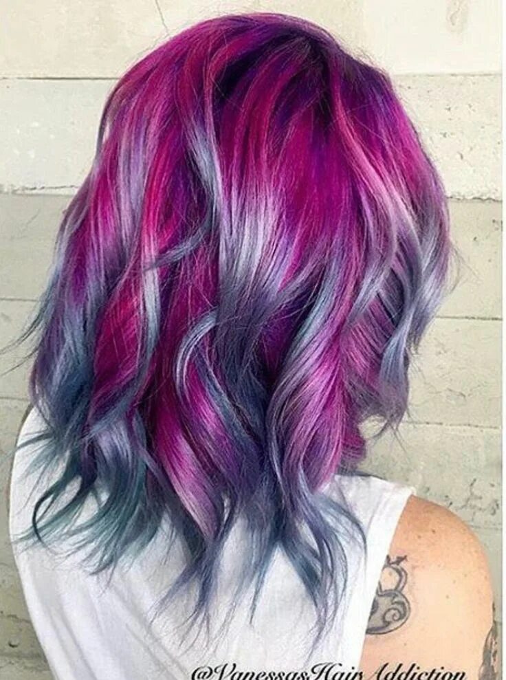 Покрасить волосы фото на средние волосы Magenta and lilac hair Hair color crazy, Bright hair, Hair color purple