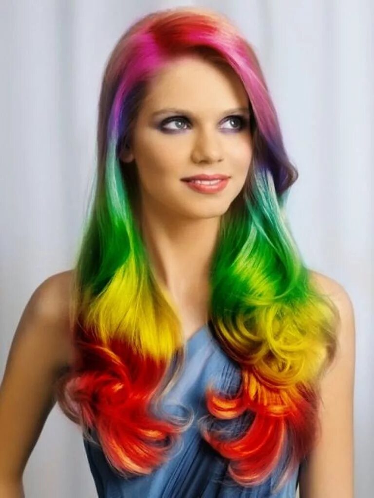 Покрасить волосы онлайн на фото Hair color Rainbow by Antoni Azocar... Beautiful hair, Dyed hair, Hair styles