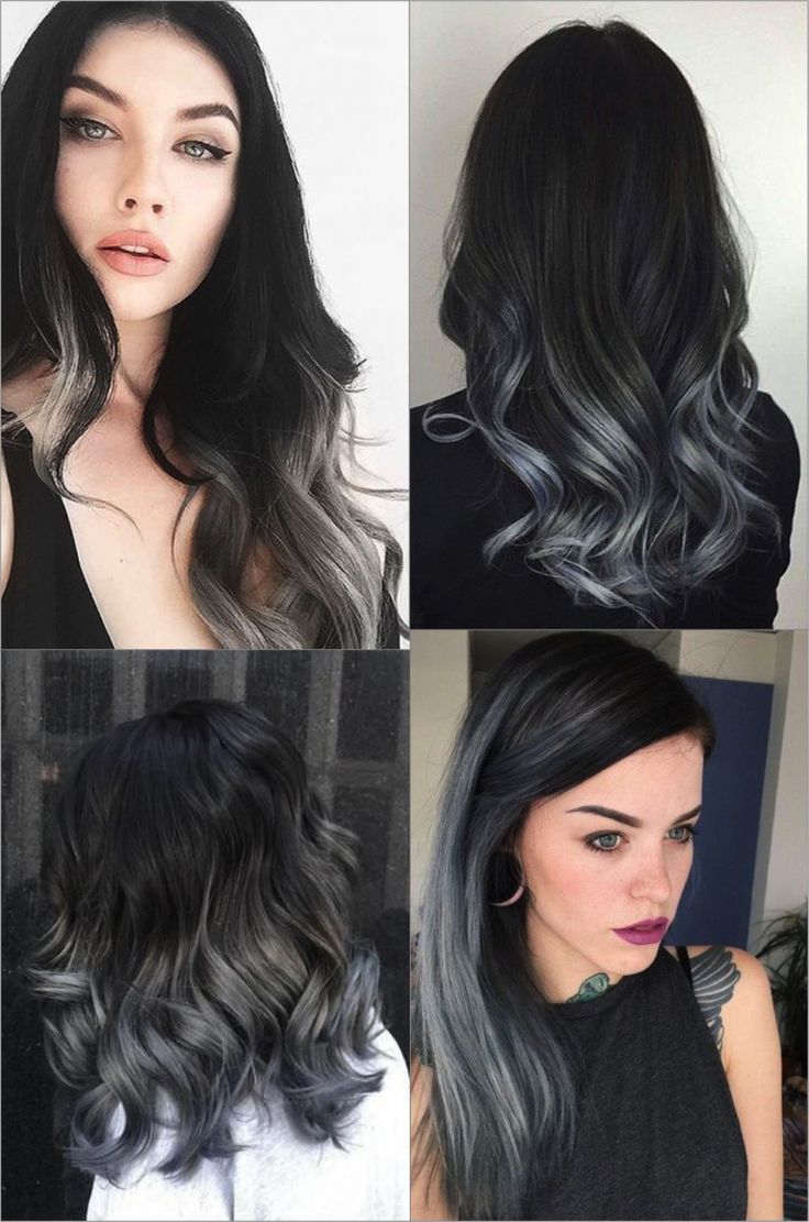 Покрасить волосы в темный цвет фото Tendência capilar: Charcoal hair! - Fashionismo Charcoal hair, Grey ombre hair, 