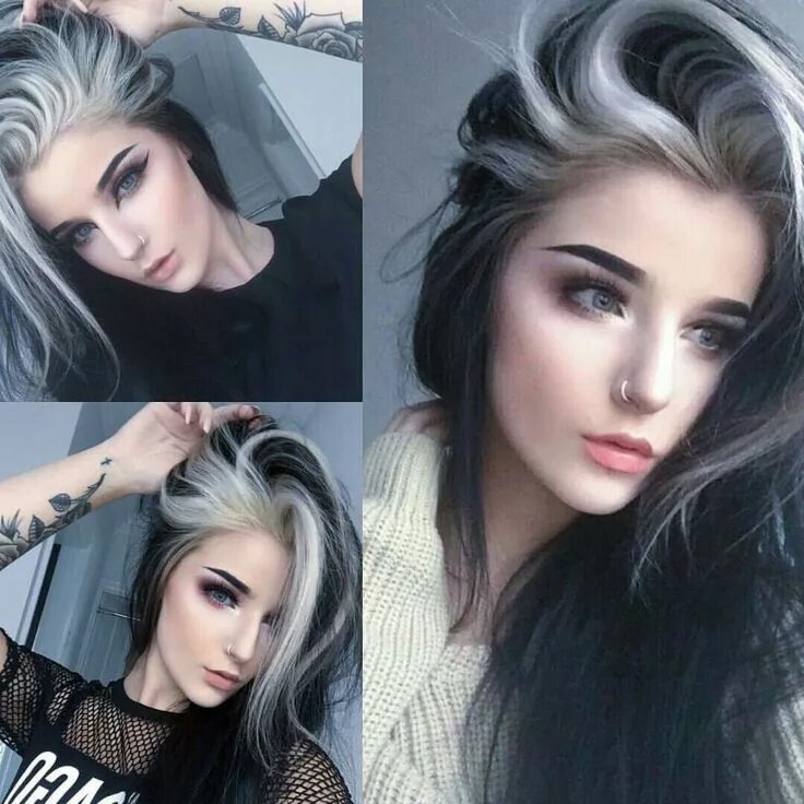 Покраска черно белых фото Pin on Hair color Hair color for black hair, White hair color, Hair color streak