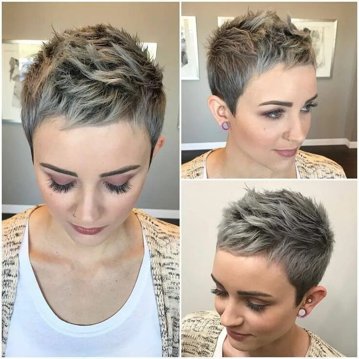 Покраска короткой стрижки для женщин Very Short Hair Short hair undercut, Chic short hair, Undercut hairstyles