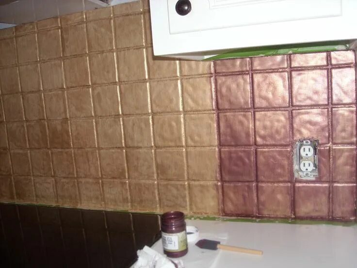 Покраска плитки фото YES!!! You can paint over tile!! I turned my backsplash kitchen tiles into faux 