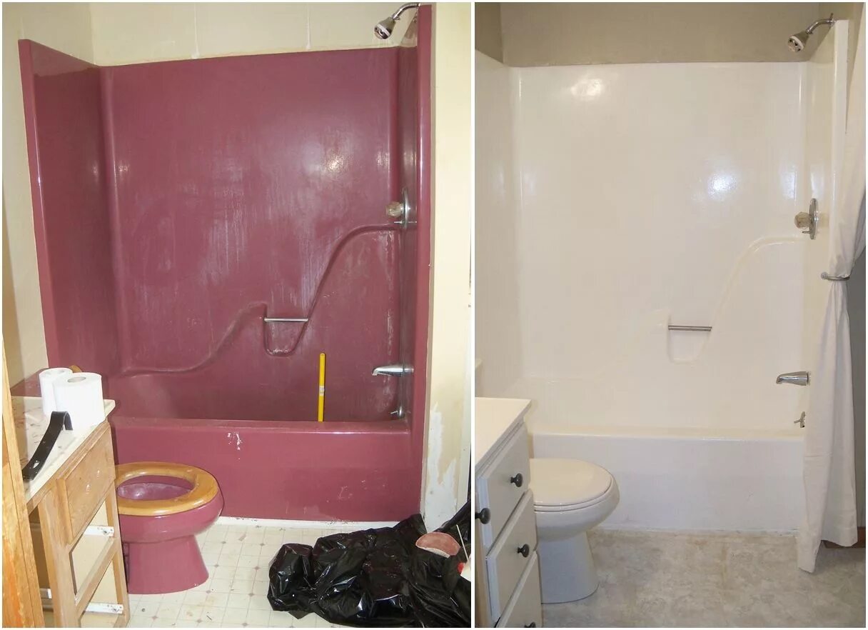 Покраска плитки фото до и после One Day At A Time: Re-Enameling A Maroon Bathtub Yellow tile bathroom, Bathroom 