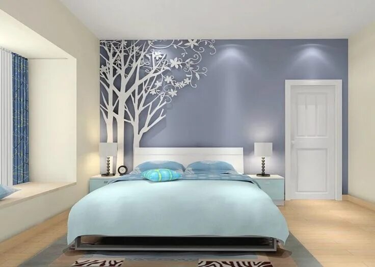 Покраска спальни дизайн #potinterior #potfuniture bed room design ideas 3D wallpaper Decoração quarto ca