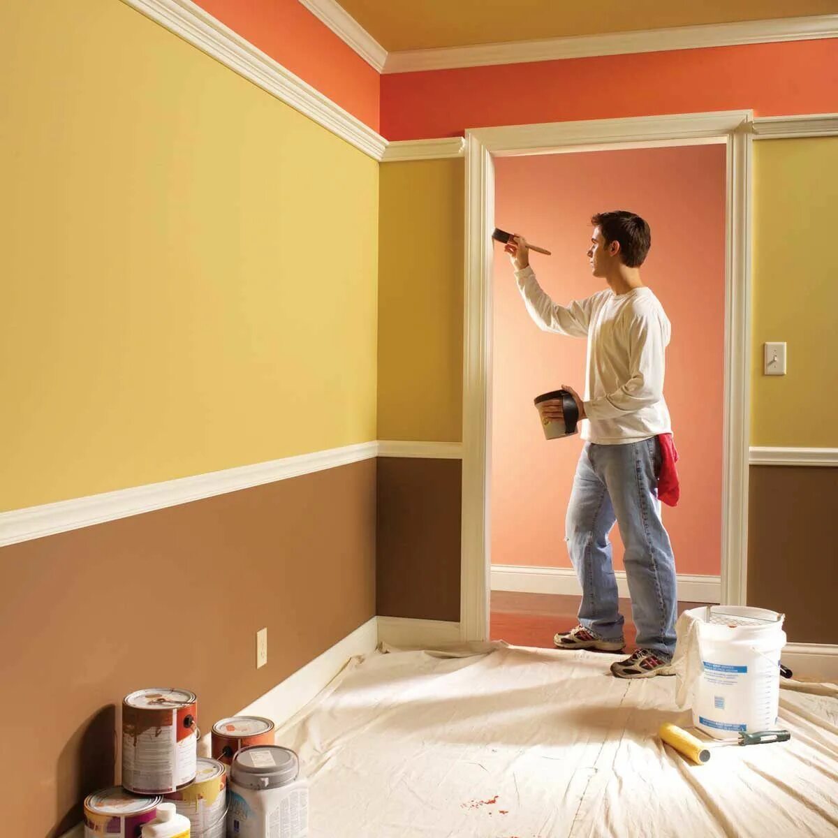 Покраска стен дизайн фото своими руками Indoor Painting Tips & Techniques Home diy, Paint job, Home improvement