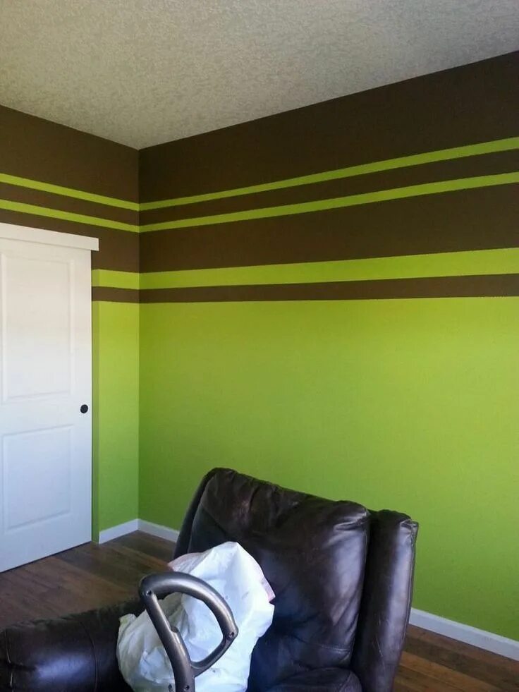 Покраска стен краской фото Image result for paint 3 color interior wall stripe Bedroom wall designs, Boy ro