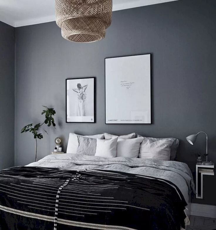 Покраска стен в серый цвет фото Bedroom Design With Gray Wall Ideas 13 - Freshouz Home & Architecture Decor Màu 