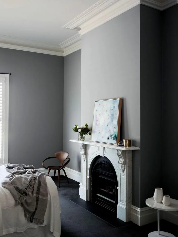 Покраска стен в серый цвет фото Dulux Timeless Grey & Natural White 건축