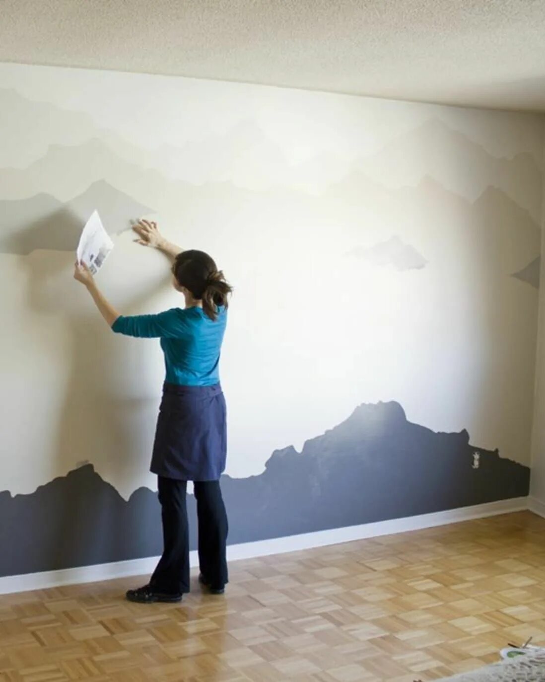 Покраска стен вместо обоев фото The "Mountain Mural" Bedroom Makeover in 2023 Bedroom makeover, Mountain mural, 