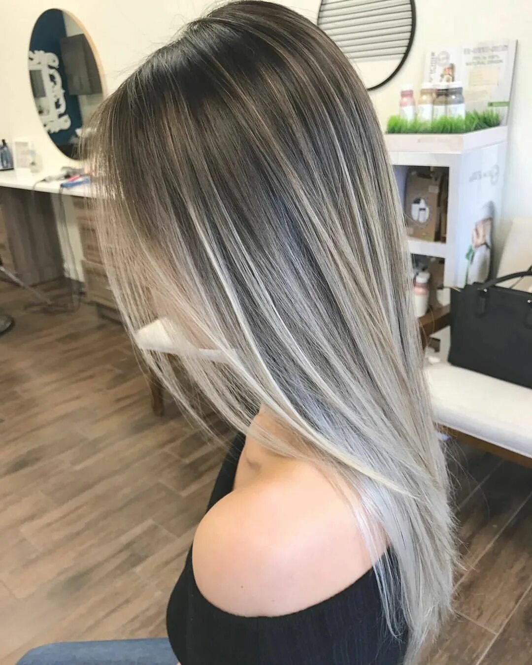 Покраска волос айртач на темные волосы фото Pin on Hair Ash blonde highlights on dark hair, Hair color balayage, Balayage ha