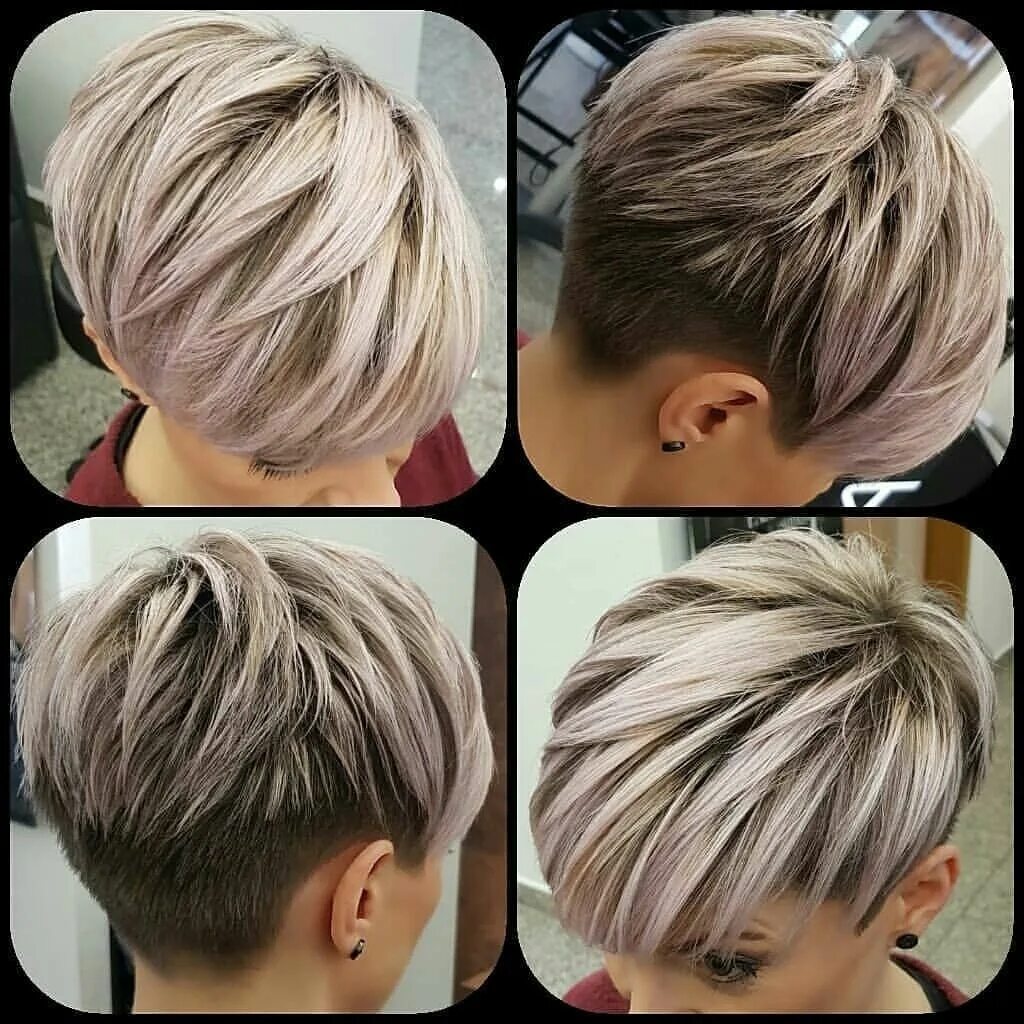 Покраска волос коротких стрижек фото Модные короткие стрижки для женщи.. Pixie haircut, Short layered haircuts, Short