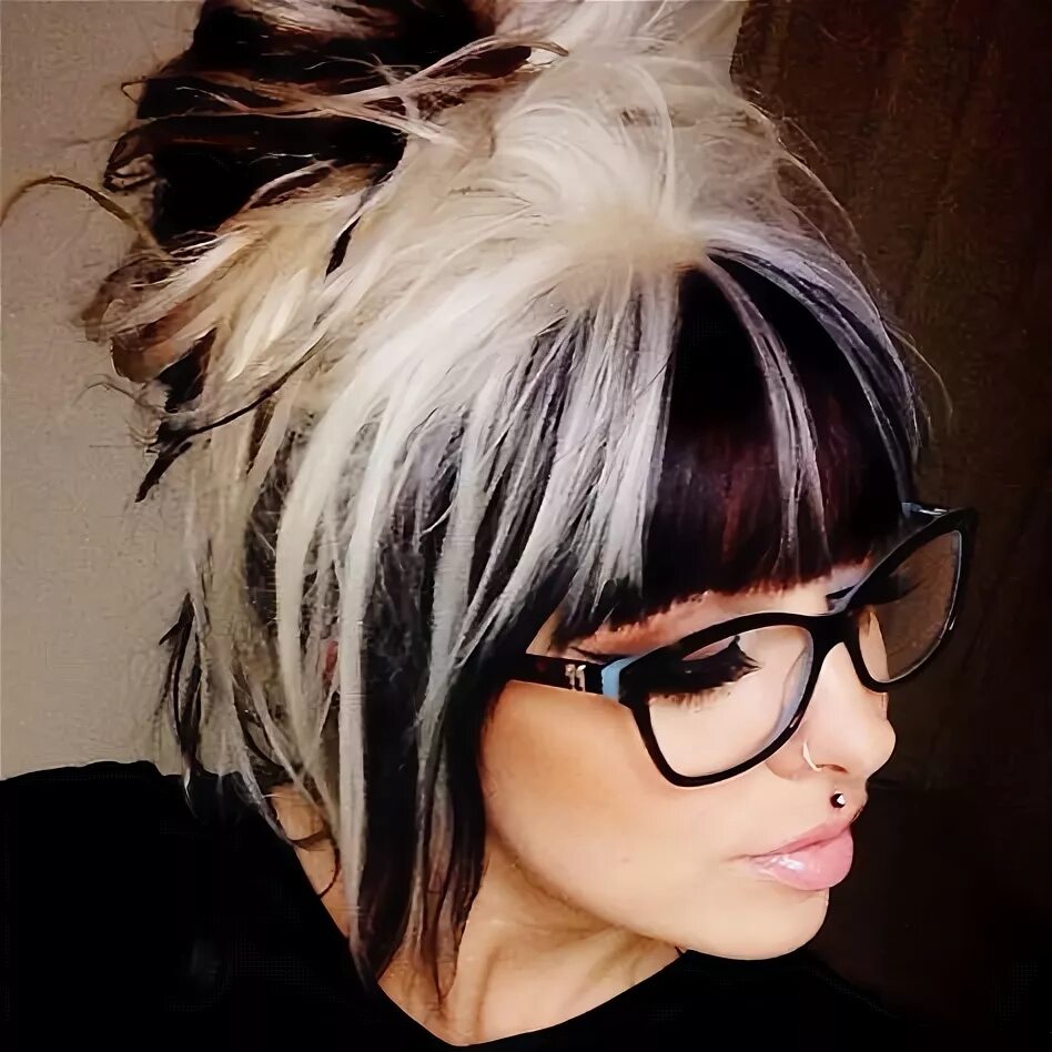 Покраска волос низ темный фото Stylish Ideas for Black and White Hair