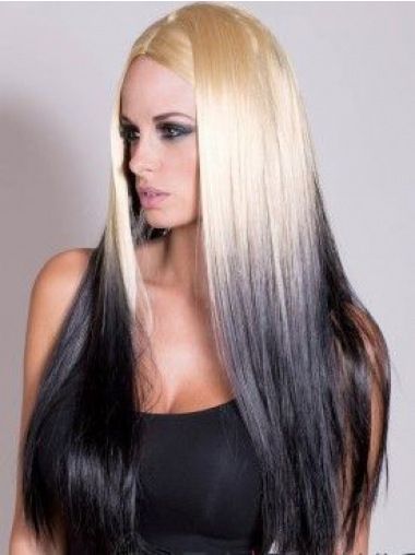 Покраска волос низ темный фото wigsis.com22" Straight Long Lace Front Ombre Wigs Reverse ombre hair, Straight h