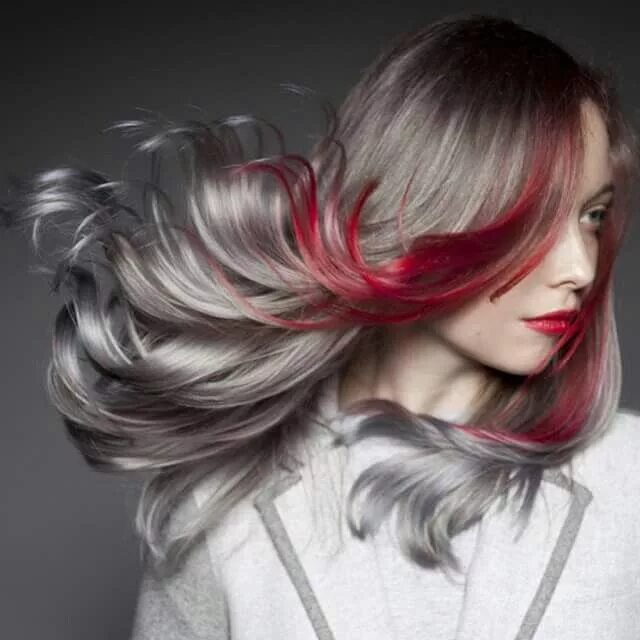 Покраска волос цвета фото Pravana Blood red hair, Silver hair, Red hair color