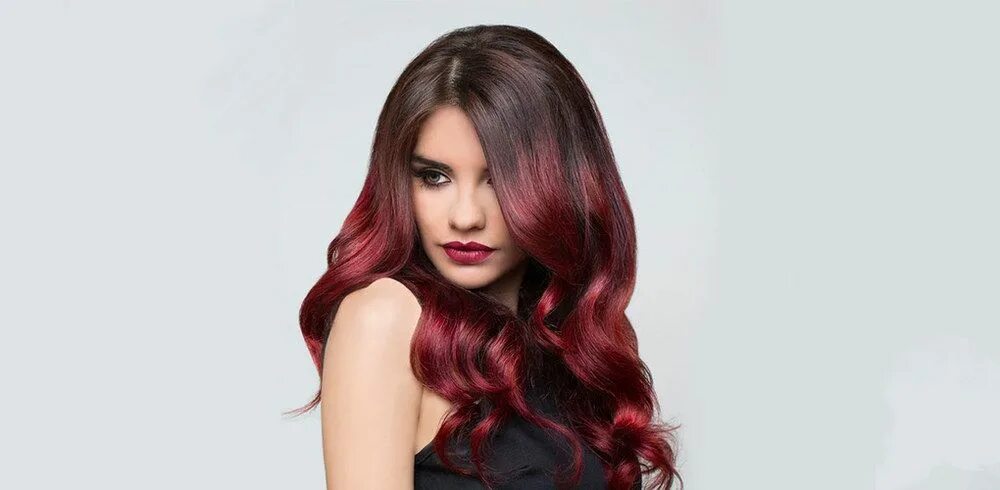 Покраска волос цвета фото Cherry bombre: il nuovo colore di capelli perfetto per le amanti del rosso! Long