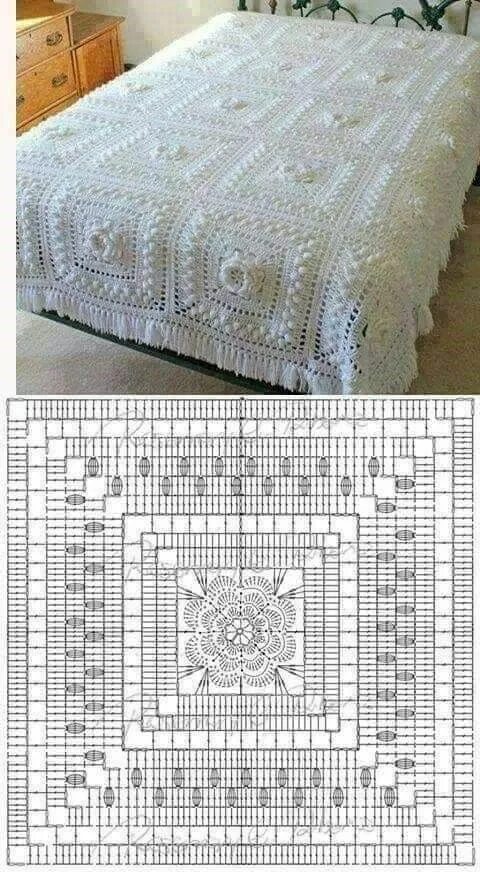 Покрывала связанные крючком схемы 사랑을만드는가게 LOVE MADE STORE Crochet bedspread, Crochet bedspread pattern, Crochet q