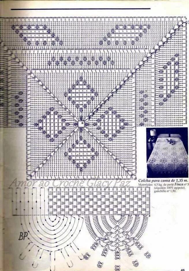 Покрывала связанные крючком схемы Новости Связанные крючком квадраты, Вязаная крючком скатерть, Вязание крючком по